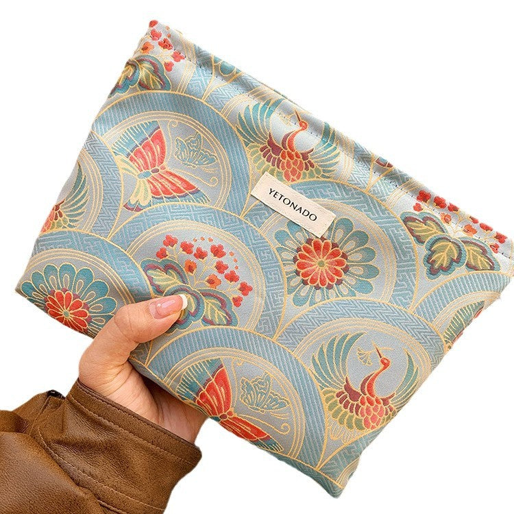 Elegant Butterfly Jacquard Portable Makeup Bag MK2BW6W10BOB390