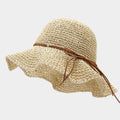Bow Knot Hollow Crochet Straw Bucket Hat 8BK6HAT178L