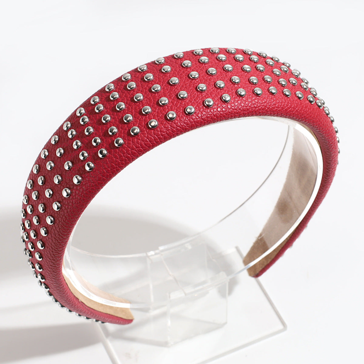 Minimalist Solid Color Rivet PU Leather Headband MK2PIM6W6HBD76
