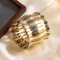 Bold Gold Plated Stretch Statement Bracelet 6W6JBR593