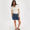 High-Waist Pleated Denim Mini Skirt - DippedShop Wholesale - #8003