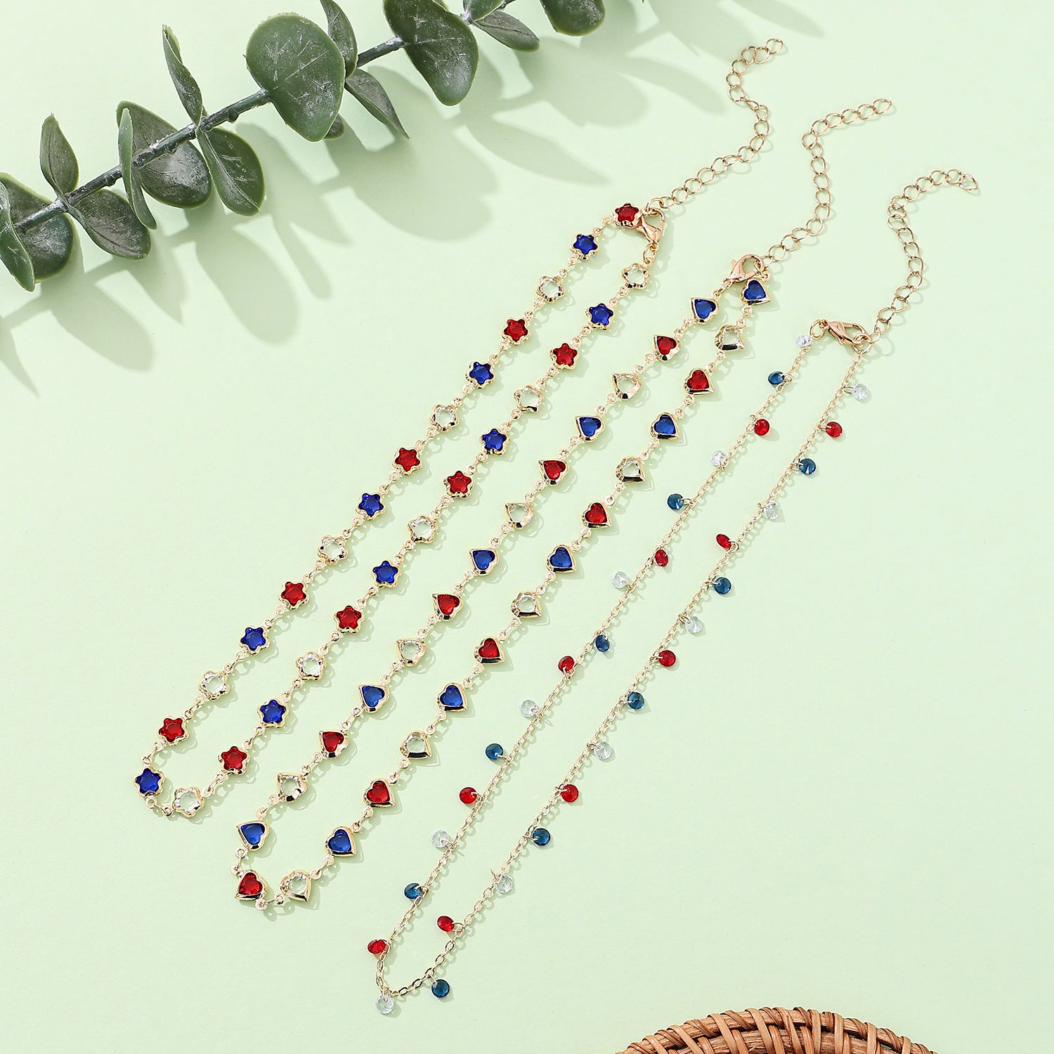 Retro Gold Plated Floral Rhinestones Chain Necklace 8ZA6JNC293L