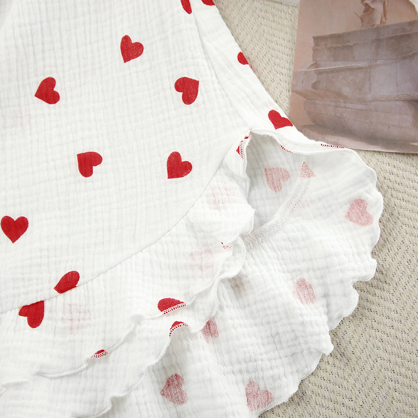 Love Print Flounce Sleepwear Set - DippedShop Wholesale - #7891