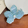 Luxury Colorful Rhinestone Floral Petal Hair Claw 8AS6HCP281L