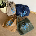 Vintage Floral Embroidery Washed Denim Handbag 6W10BBG1314