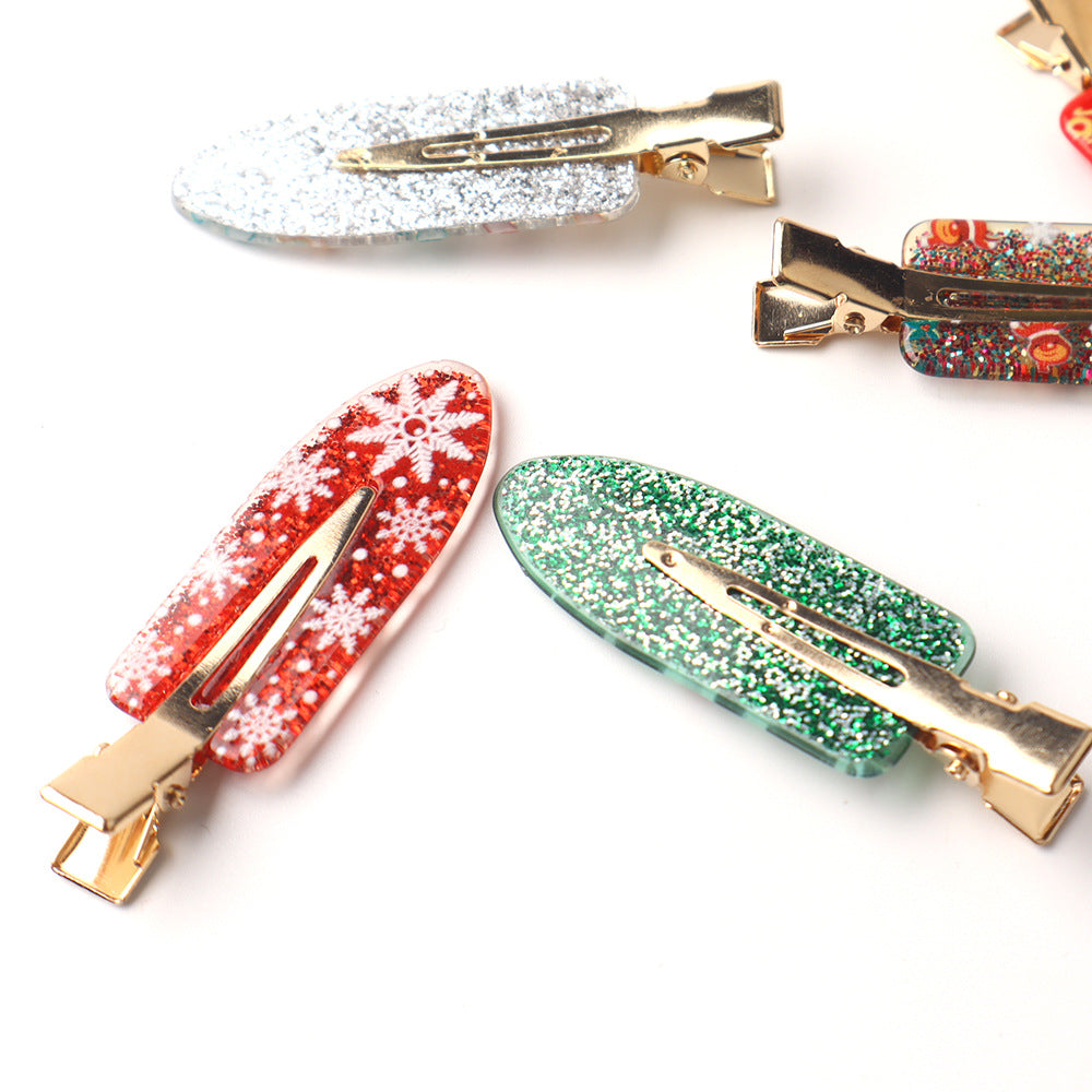 Christmas Print No Crease Duck Billed Hair Clip 6W6HPN97