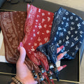 Boho Beaded Floral Print Versatile Triangle Scarf 6W6NSC237