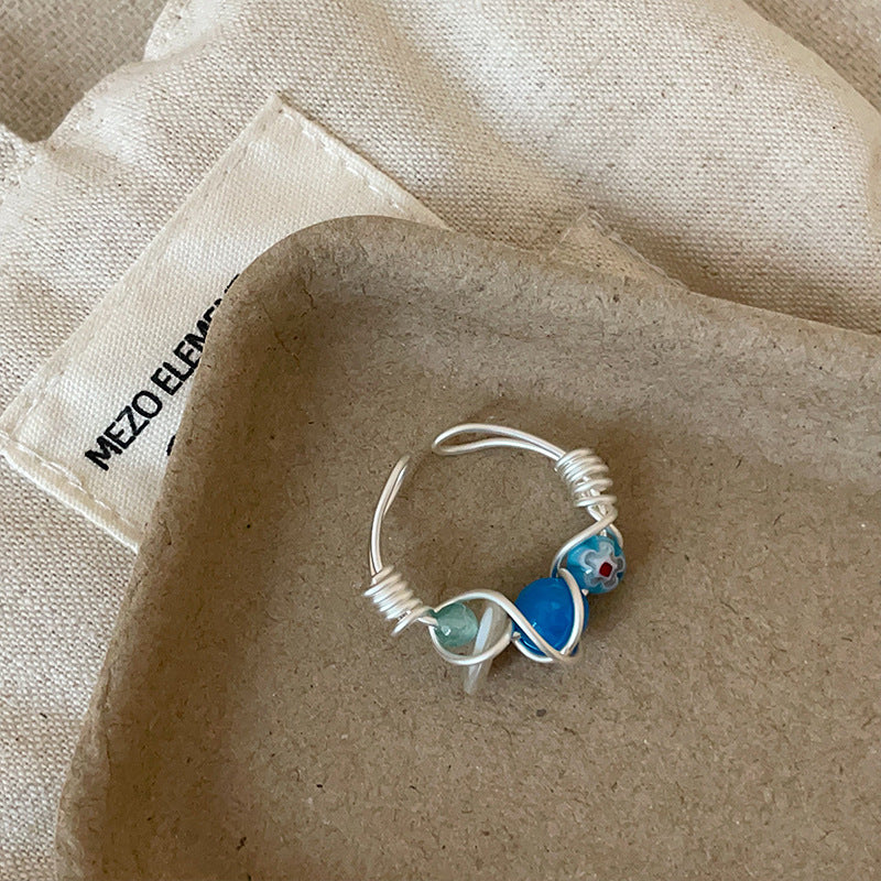 Open Pearl Wrapped Ring - DippedShop Wholesale - #9203