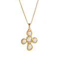 Vintage Enamel Drip Cross Pendant Necklace 6W6JNC411L