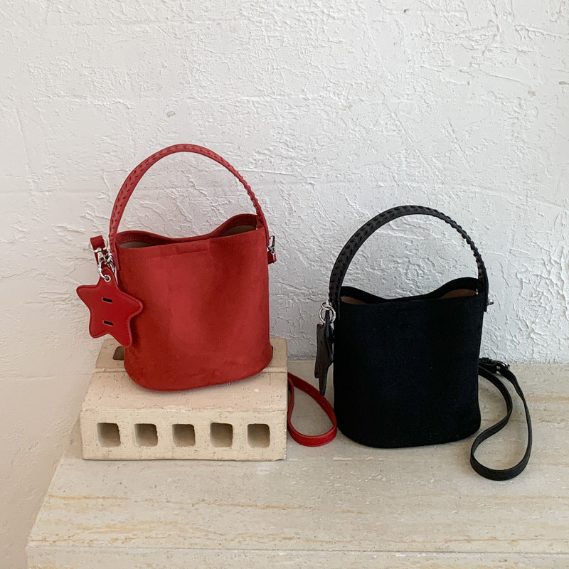 Vintage Large Capacity Suede Bucket Bag 6W10BBG1848