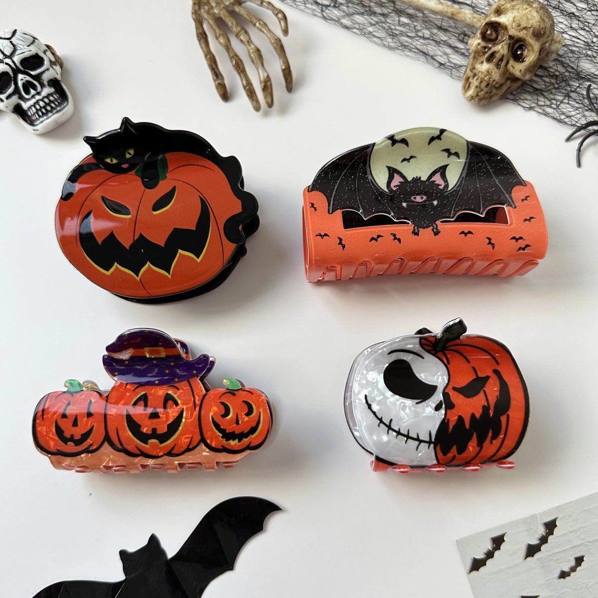 Halloween Pumpkin Shape Hair Clips DP25G443