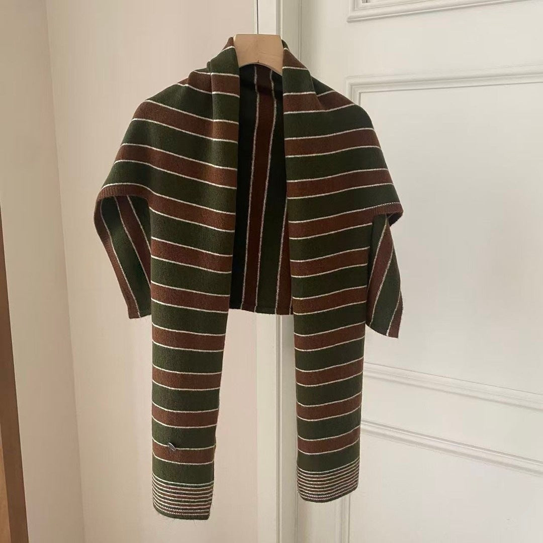 Striped Knit Scarf Shawl - DippedShop Wholesale - #2627