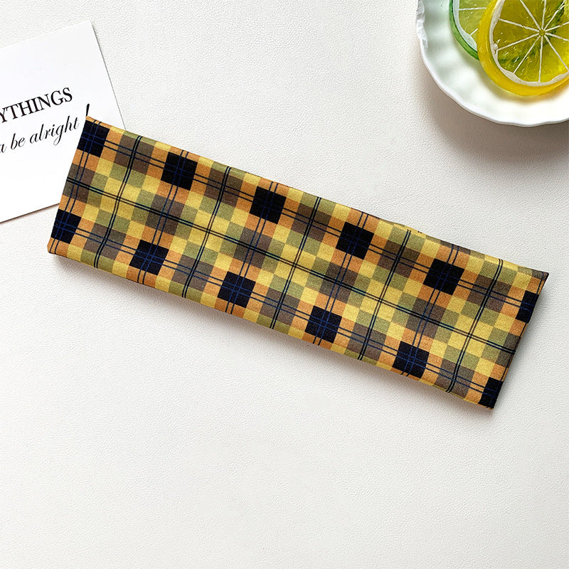 Retro Plaid Elastic Headband - DippedShop Wholesale - #3635
