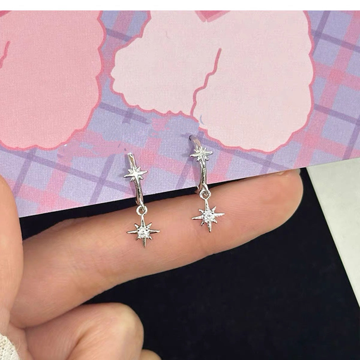 Star Hoop Earrings - DippedShop Wholesale - #6835