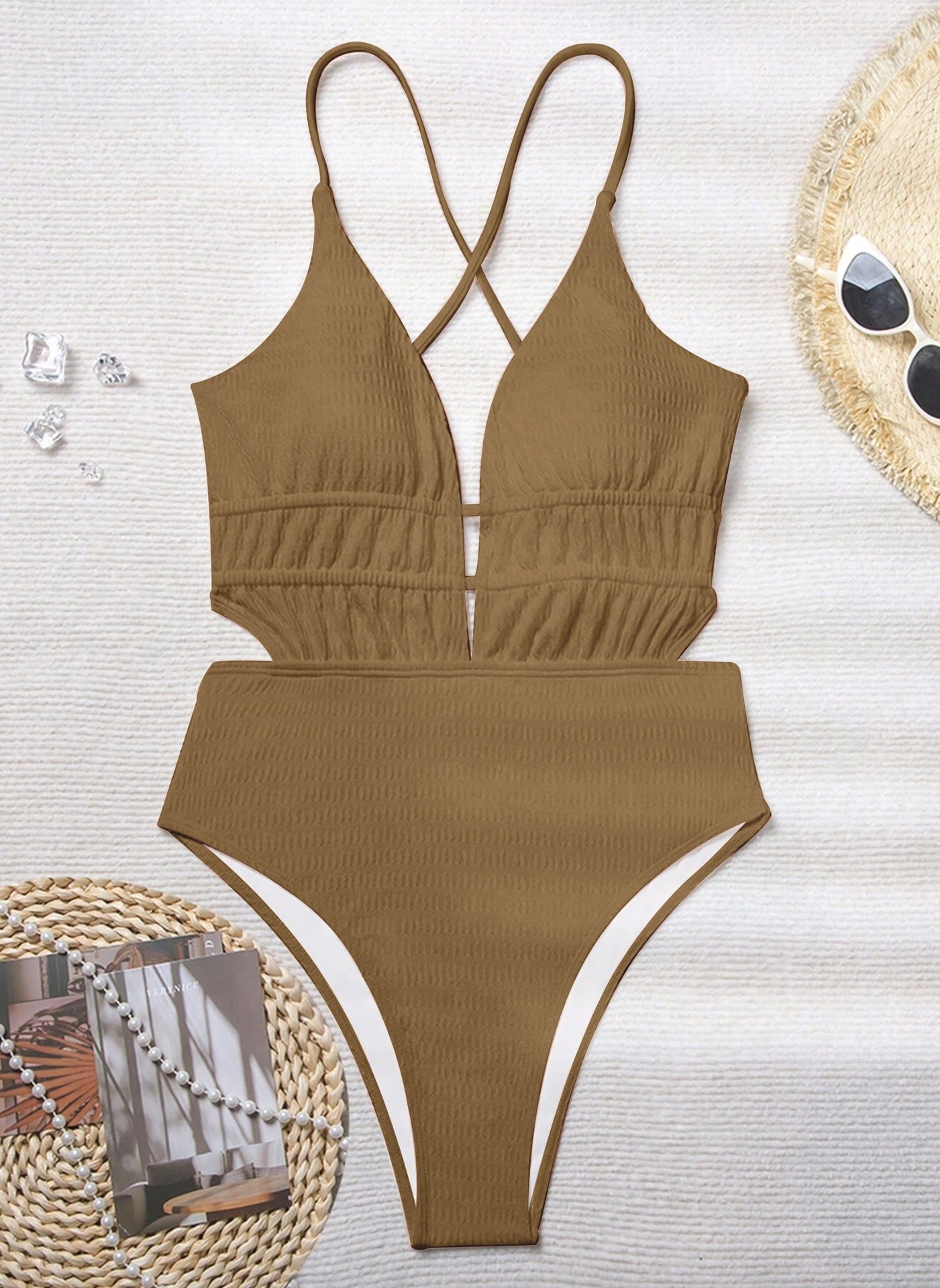Solid Backless One Piece - DippedShop Wholesale - #1923