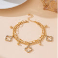 Trendy Gold Plated Four Leaf C - DippedShop Wholesale - #4611