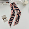 Stylish Zebra Print Narrow Soft Silk Scarf MK2BLW6W6NSI66
