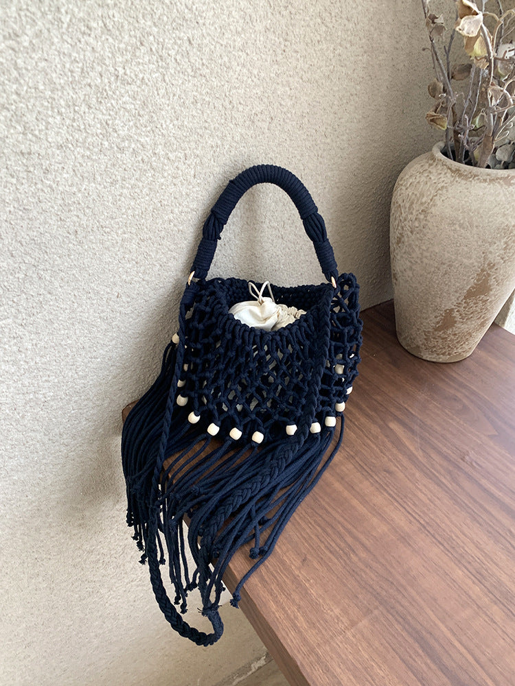 Boho-Style Hollow Out Tassel Handbag MK2BK6W10BBG09