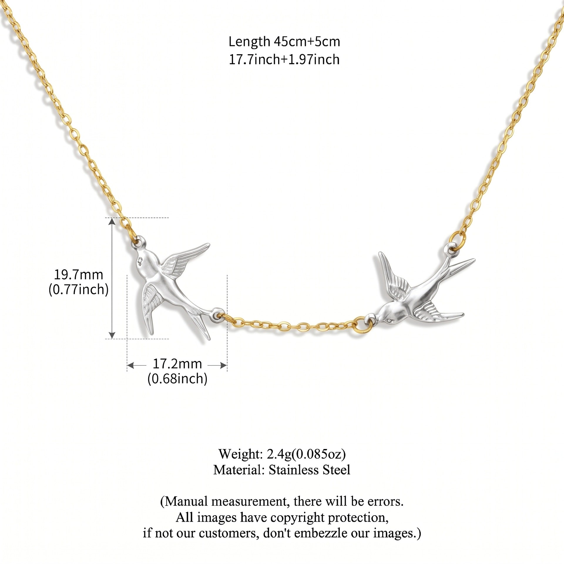 Creative Gold Plated Pin Pendant Choker Necklace 6W6JNC644