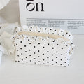 Stylish Polka Dots Print Ruffled Cosmetic Bag 6C5CO277
