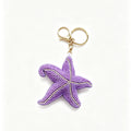 Creative Beaded Rhinestones Starfish Pendant Keychain 6W10BBC822