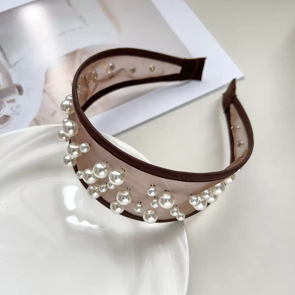 Elegant Wide Sheer Mesh Headband 6W6HBD271