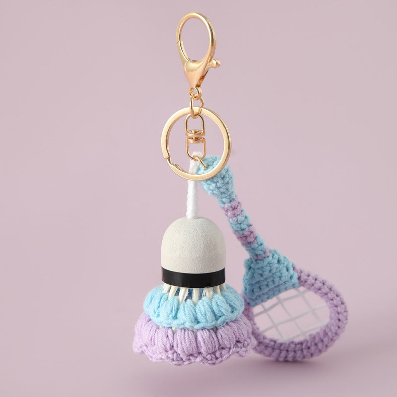 Cute Handmade Crochet Badminton Racket Keychain MK2ZCAS6W10BBC69