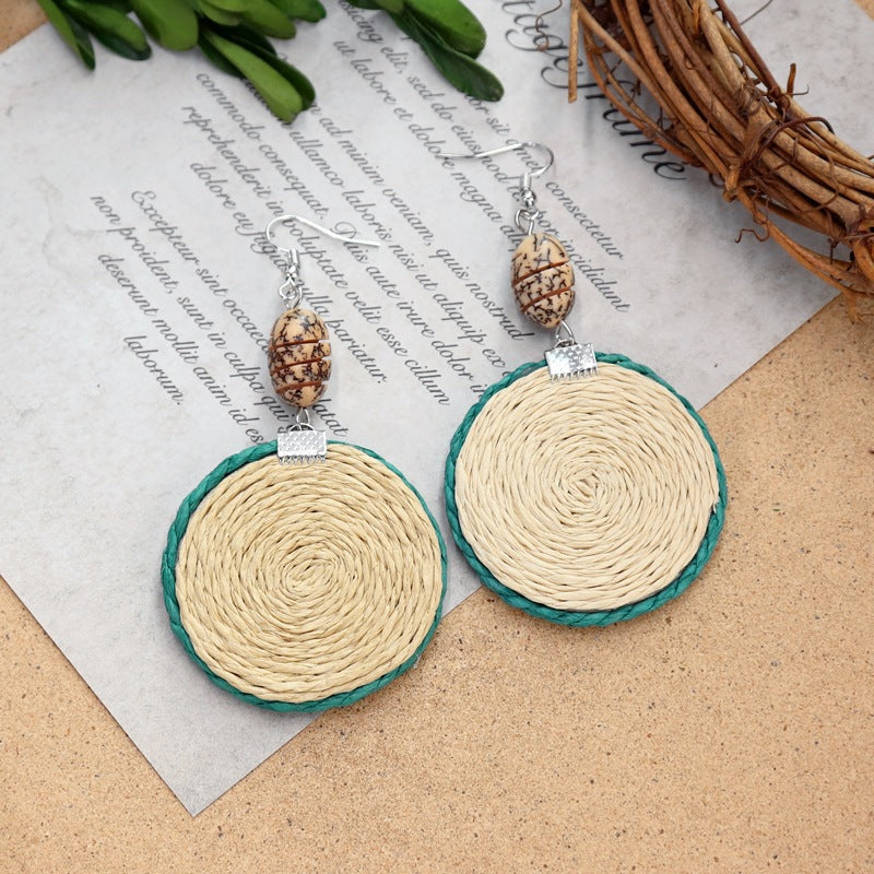 Vintage Rattan Dangle Earrings - DippedShop Wholesale - #7011
