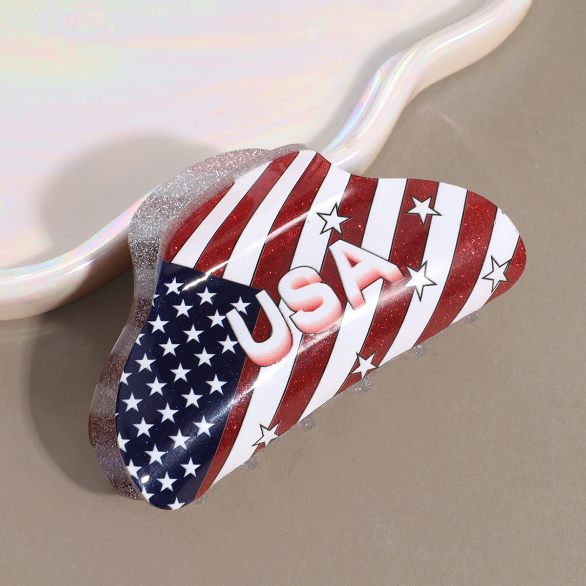 Trendy American Flag Hat Shape Lightweight Hair Clip 8AS6HCP61T