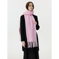 Minimalist Solid Color Reversible Tassel Scarf 6W6NSW250