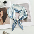 Vintage Floral Print Pearl Solf Silk Scarf MK2BLW6W6NSI64