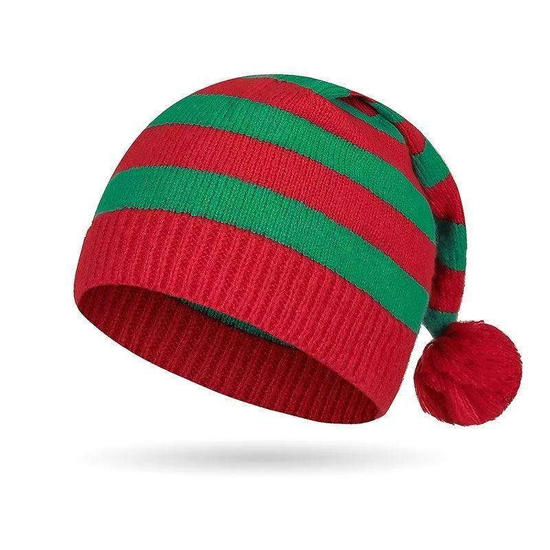 Striped Knit Christmas Beanie - DippedShop Wholesale - #6003