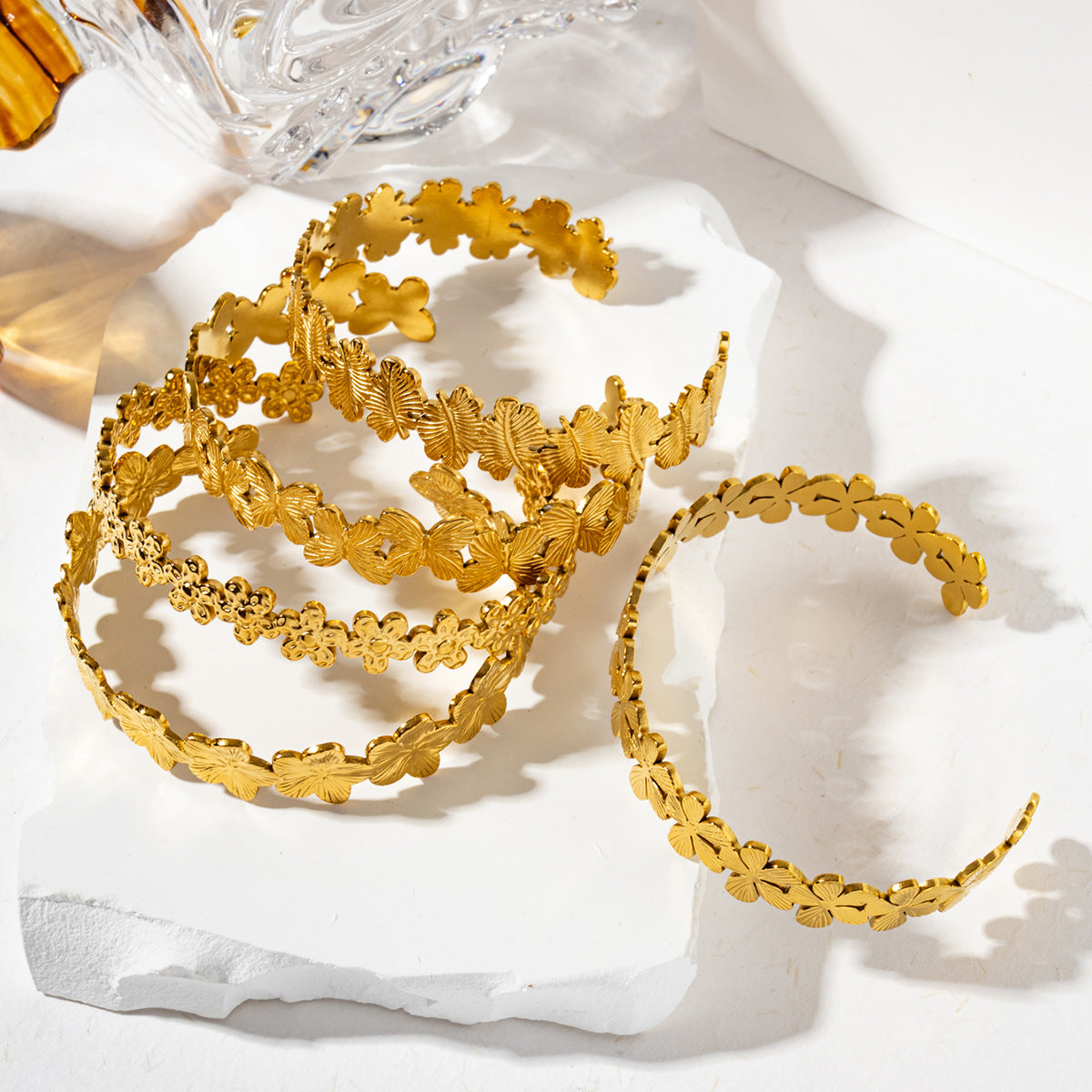 Trendy Textured Flower Stackab - DippedShop Wholesale - #6771
