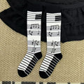 Color Block Musical Note Calf Socks 6W8FSO773