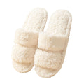 Fuzzy Plush Solid Color Open-Toe Slippers 6W8FSP235