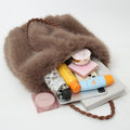 Elegant Ruffled Plush Large Capacity Shoulder Bags 6W10BBG1941