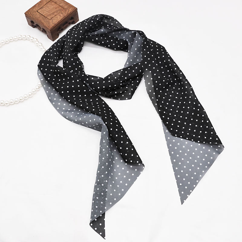 Cute Polka Dots Print Silk Scarf 6W6NSI198