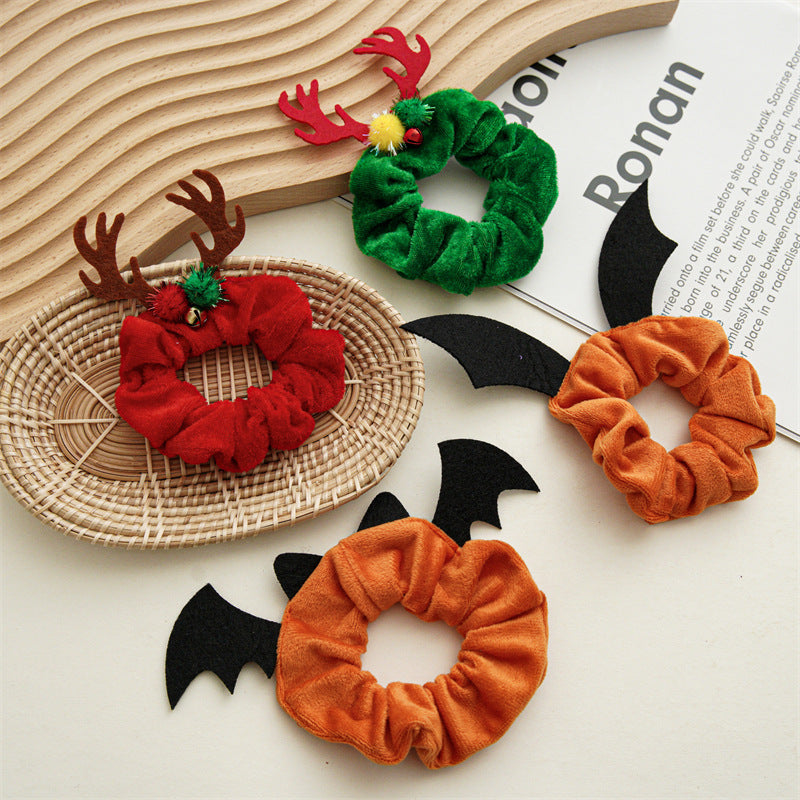 Halloween Bat Antler Scrunchies - DippedShop Wholesale - #7267