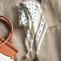 Simple Polka Dots Print Tassel Silk Scarf 6W6NSI200