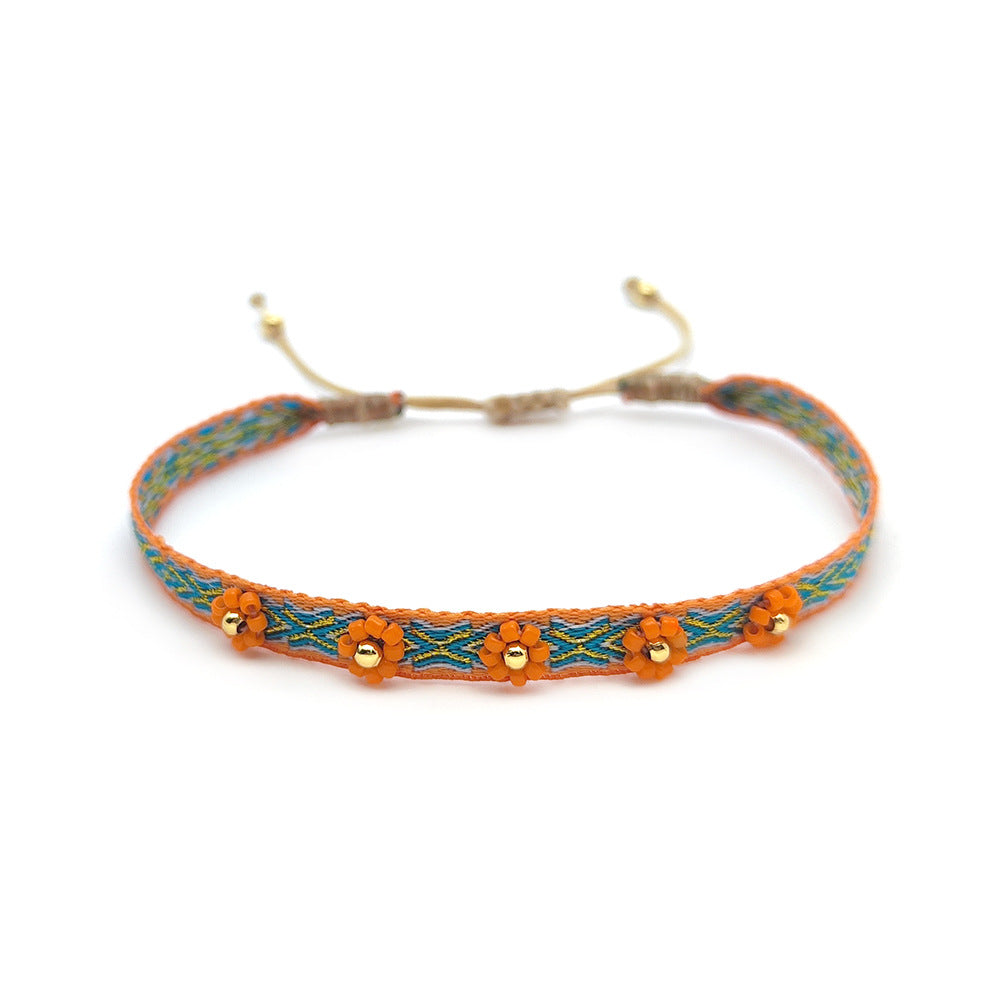 Handmade Seed Bead Braided Adjustable Bracelet 6W6JBR475