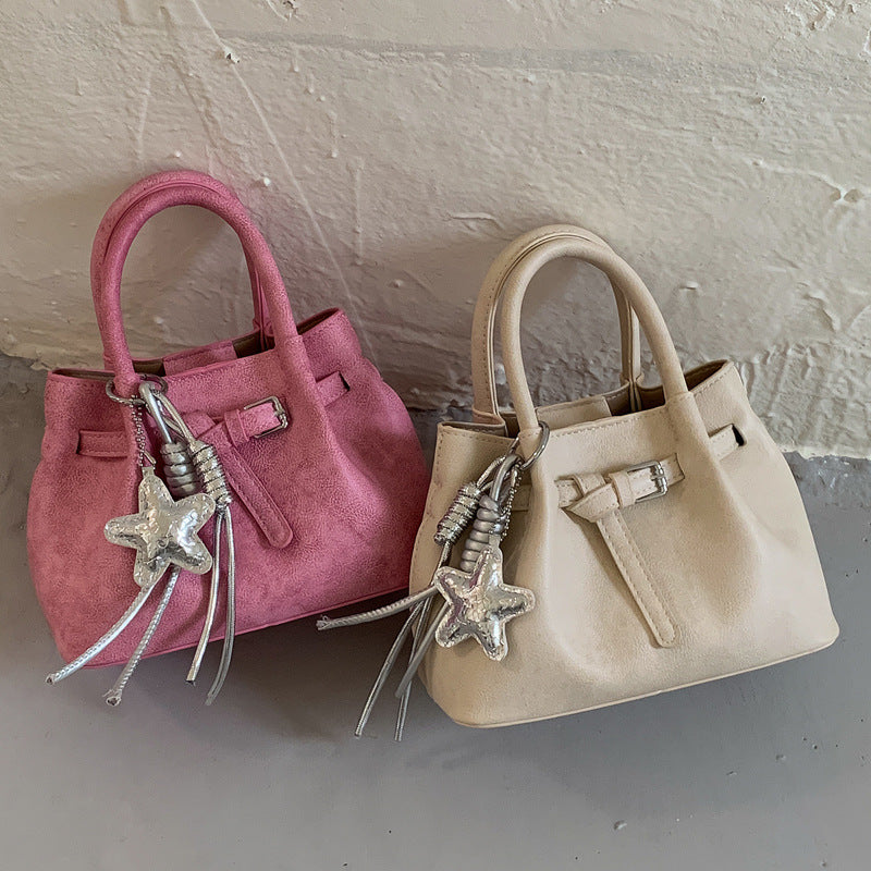 Suede Belt Buckle Handbag - DippedShop Wholesale - #2755