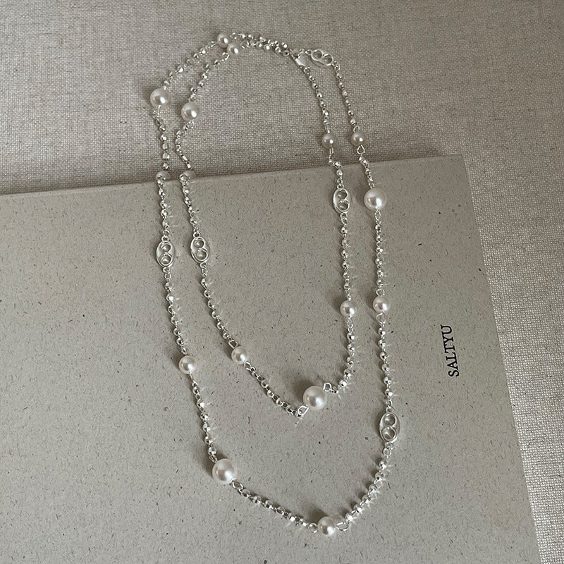 Elegant Pearl Decor Star Pendnat Necklace 6W6JNC671