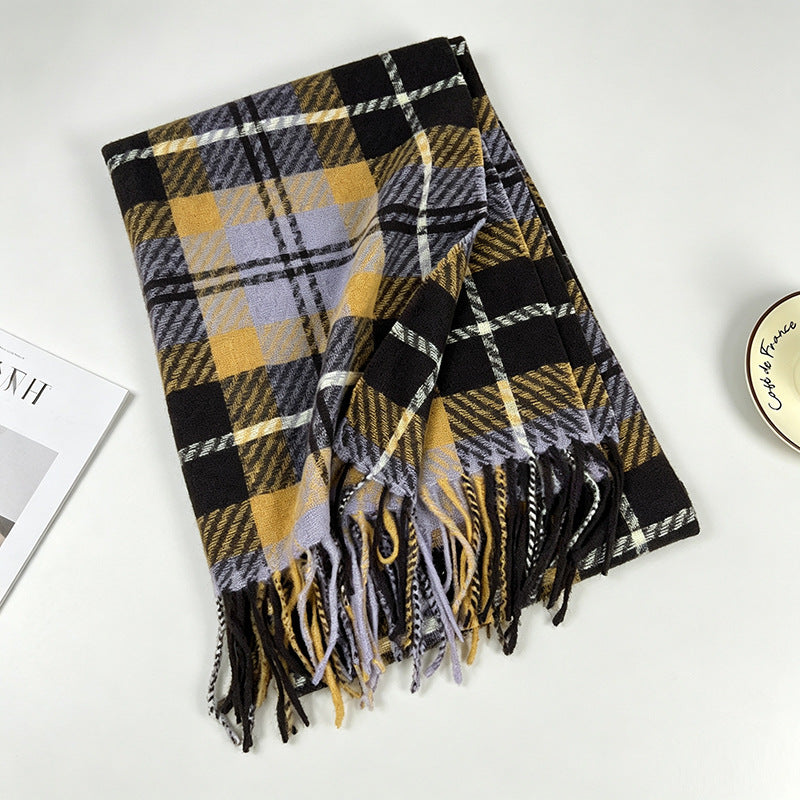 Tartan Plaid Tassel Scarf - DippedShop Wholesale - #4979