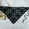 Solid Color Hollow Out Knit Triangle Headscarf MK2BK6W6HHS19