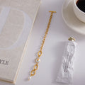 Chunky Pearl Gold Chain Bracelet - DippedShop Wholesale - #7107