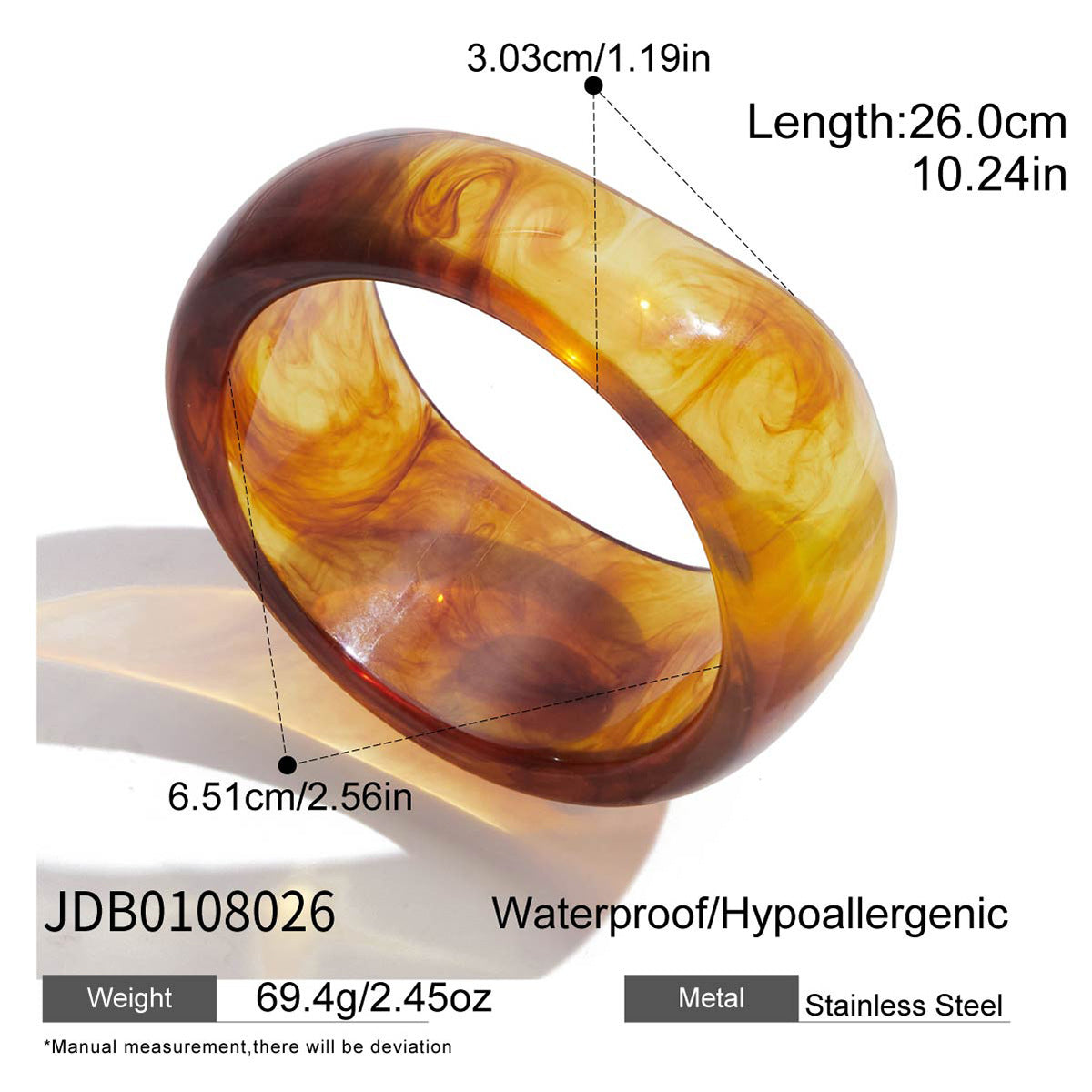 Vintage Amber Acrylic Bracelets - DippedShop Wholesale - #1523