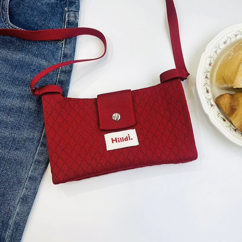 Simple Solid Color Knit Crossbody - DippedShop Wholesale - #6067