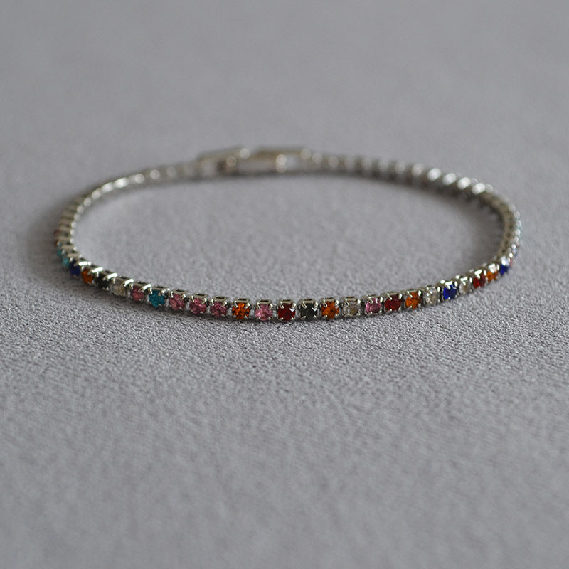 Colorful Cubic Zircon Strand Link Bracelet DP25E773