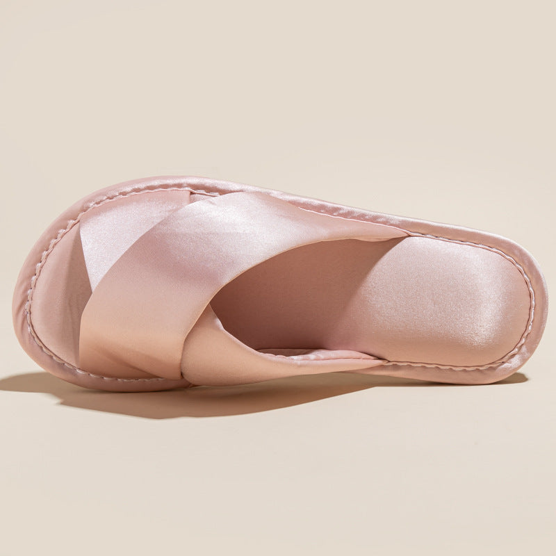 Solid Satin Slide Slippers - DippedShop Wholesale - #1411