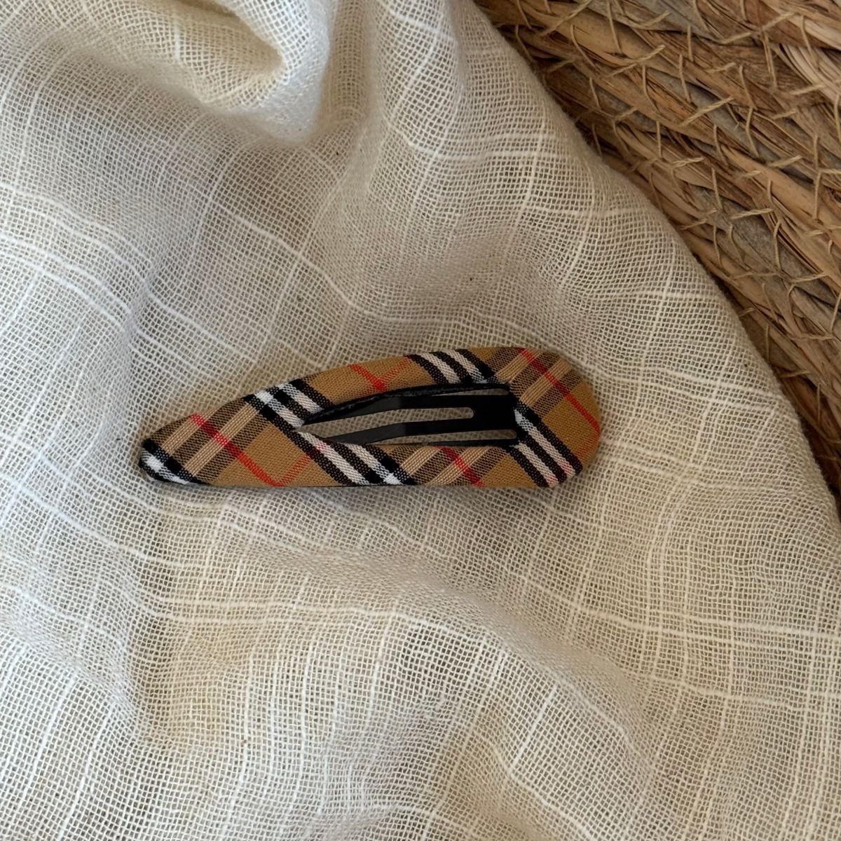 Plaid Snap Hair Clip - DippedShop Wholesale - #5475